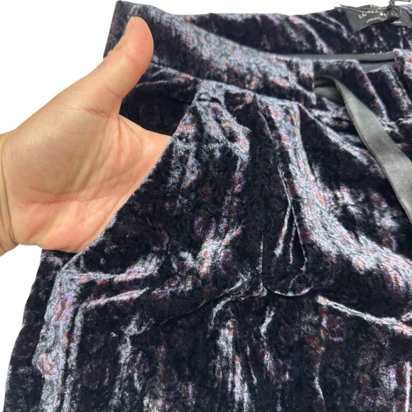 LUCKY BRAND Crushed Velvet Pants Dark Purple &Cropped Women’s Size 6 Whimsigoth - Picture 6 of 16
